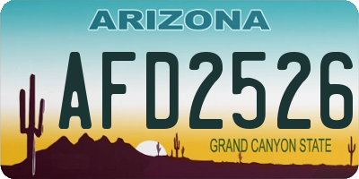 AZ license plate AFD2526
