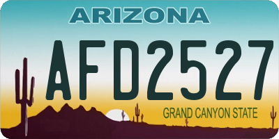 AZ license plate AFD2527