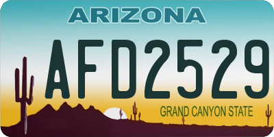 AZ license plate AFD2529