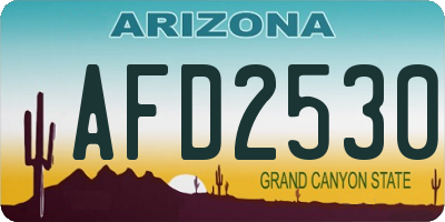 AZ license plate AFD2530