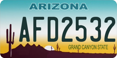 AZ license plate AFD2532