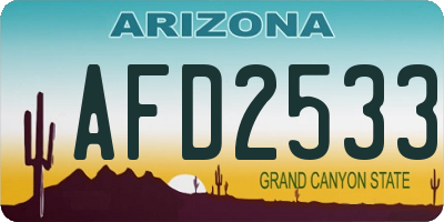 AZ license plate AFD2533