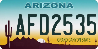 AZ license plate AFD2535