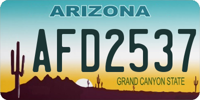 AZ license plate AFD2537