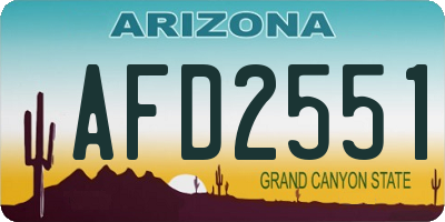 AZ license plate AFD2551