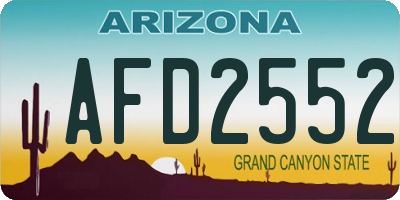 AZ license plate AFD2552