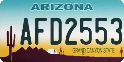 AZ license plate AFD2553
