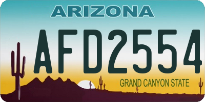 AZ license plate AFD2554