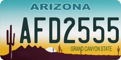 AZ license plate AFD2555