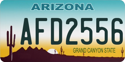 AZ license plate AFD2556