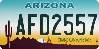 AZ license plate AFD2557