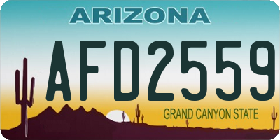AZ license plate AFD2559