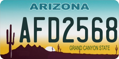 AZ license plate AFD2568