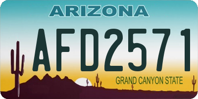 AZ license plate AFD2571