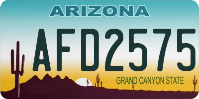 AZ license plate AFD2575