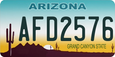AZ license plate AFD2576