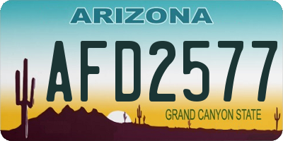 AZ license plate AFD2577