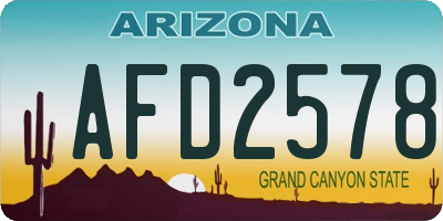 AZ license plate AFD2578