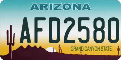 AZ license plate AFD2580