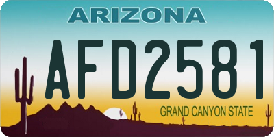 AZ license plate AFD2581