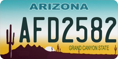 AZ license plate AFD2582