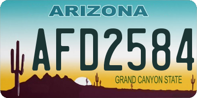 AZ license plate AFD2584