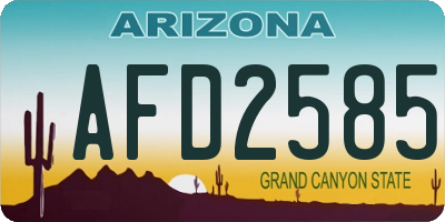 AZ license plate AFD2585