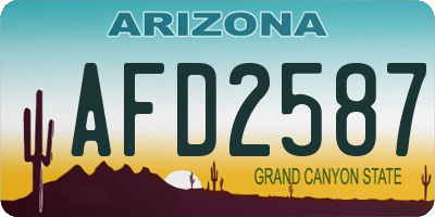 AZ license plate AFD2587