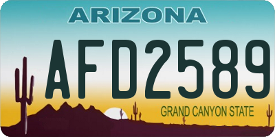 AZ license plate AFD2589