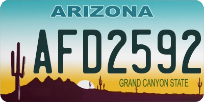 AZ license plate AFD2592