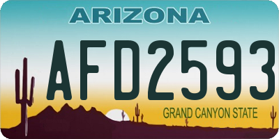 AZ license plate AFD2593