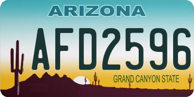 AZ license plate AFD2596