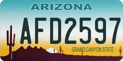 AZ license plate AFD2597