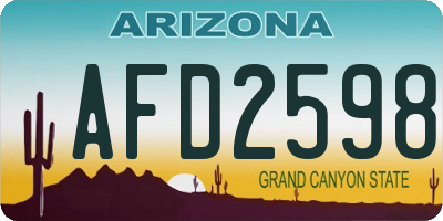 AZ license plate AFD2598