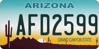 AZ license plate AFD2599
