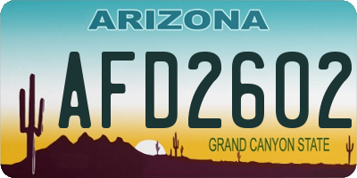AZ license plate AFD2602