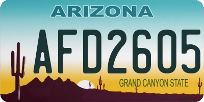 AZ license plate AFD2605