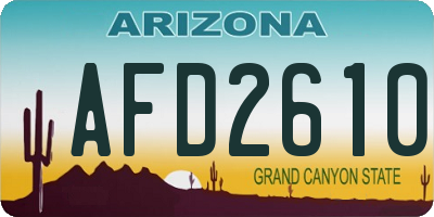 AZ license plate AFD2610