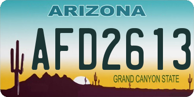 AZ license plate AFD2613