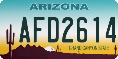 AZ license plate AFD2614