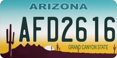 AZ license plate AFD2616