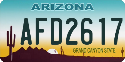 AZ license plate AFD2617