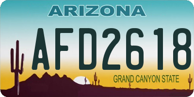 AZ license plate AFD2618