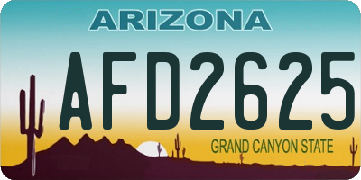 AZ license plate AFD2625