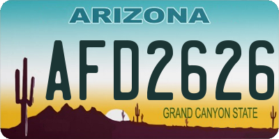 AZ license plate AFD2626