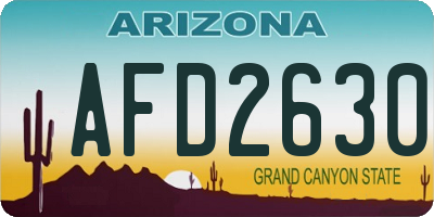 AZ license plate AFD2630