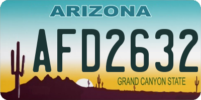 AZ license plate AFD2632