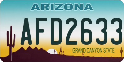 AZ license plate AFD2633