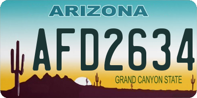 AZ license plate AFD2634