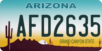 AZ license plate AFD2635
